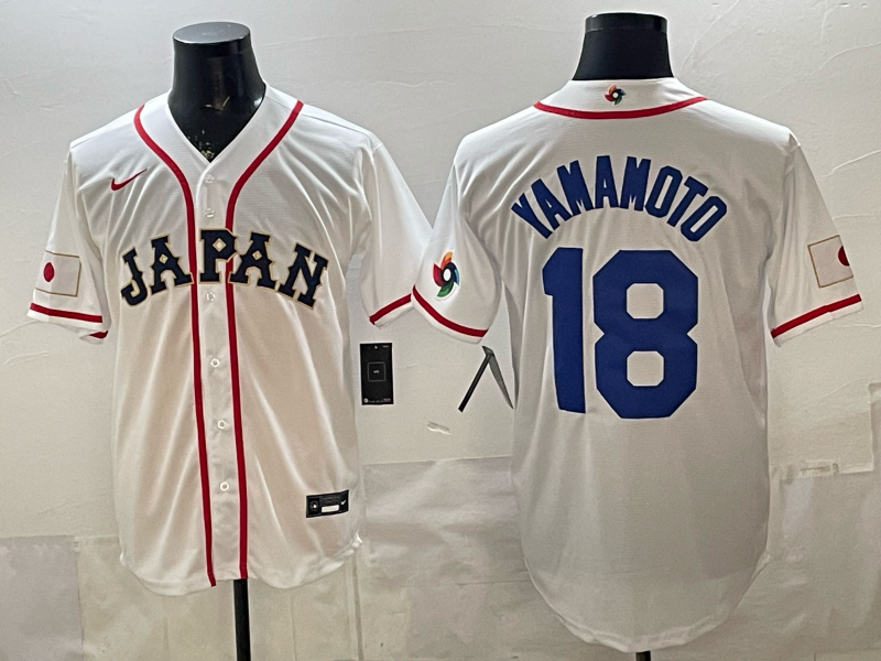 Men 2026 World Cub USA #18 Yamamoto white Nike MLB Jersey 002